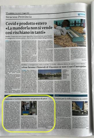 Pagina del quotidiano "La Sicilia"